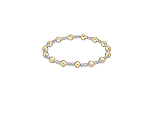 E NEWTON CLASSIC SINCERITY PATTERN 5MM BEAD BRACELET-MIXED METAL