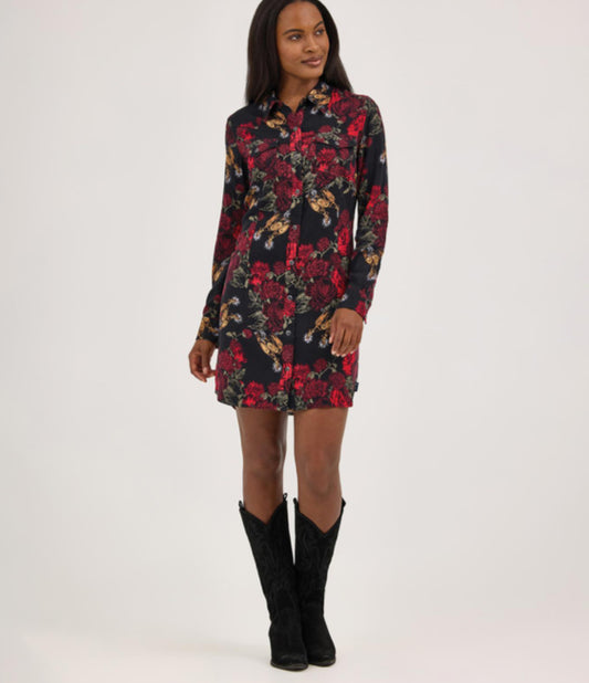 WRANGLER WOMENS LONG SLEEVE WESTERN DRESS SNAP FRONT PATTERN