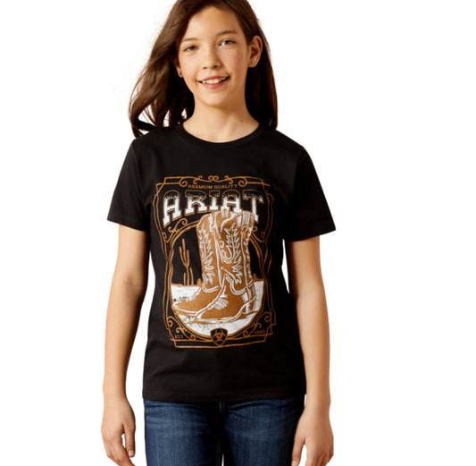 ARIAT GIRLS BOOT CLOCHE SHORT SLEEVE TSHIRT