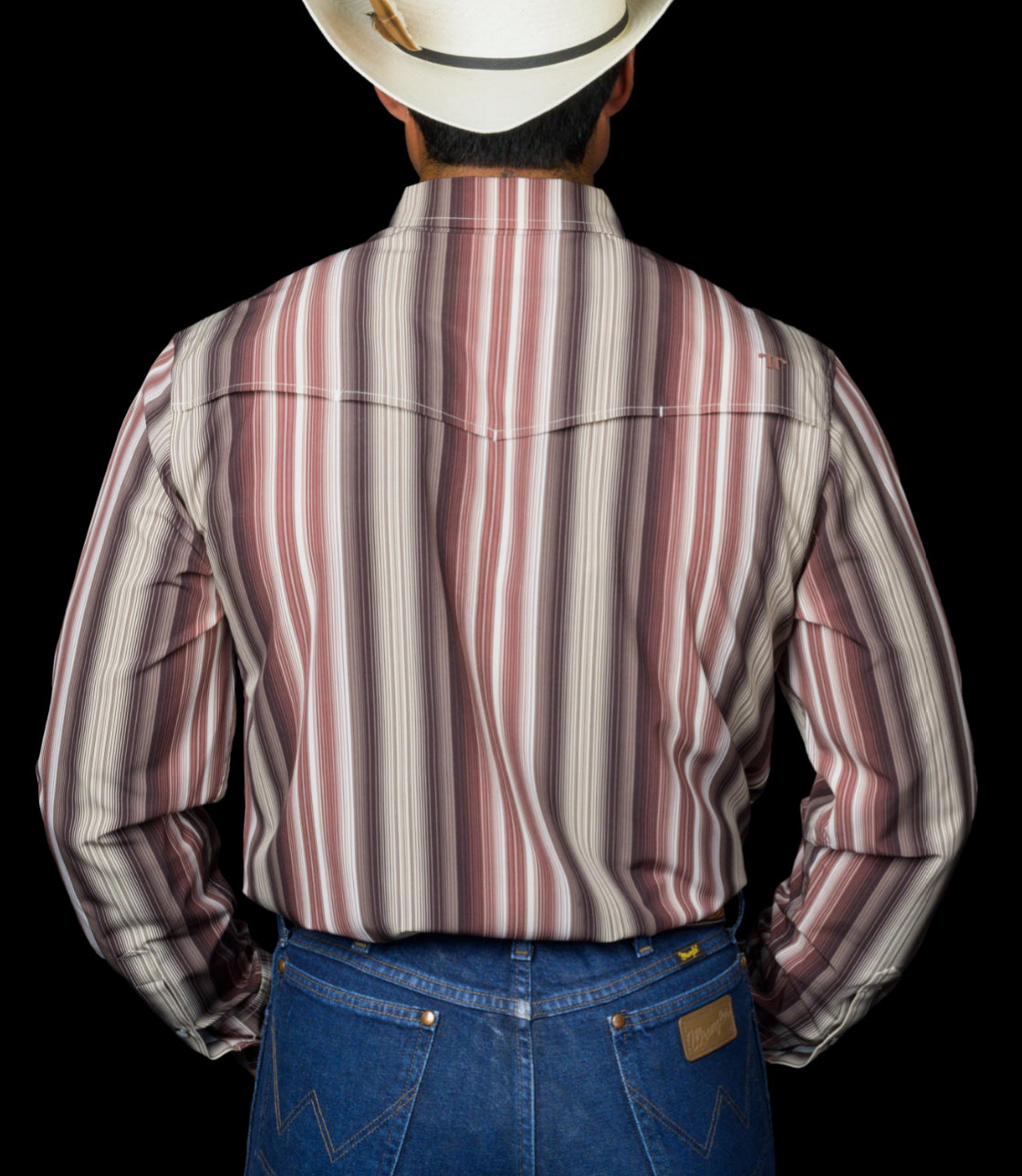 FERRELL BRAND MENS “THE HARRISON” IN BROWN LONG SLEEVE SNAP SHIRT
