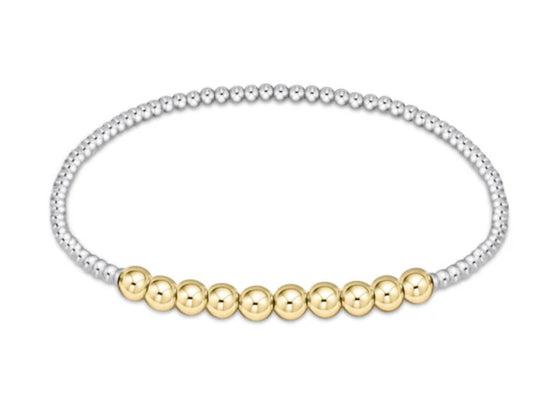 E NEWTON CLASSIC BEADED BLISS 2MM BEAD BRACELET-4MM MIXED METAL