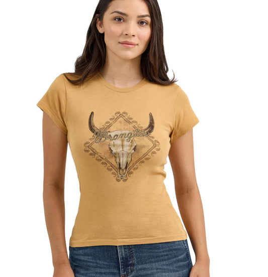 WRANGLER WOMENS SLIM FIT RINGER TEE LONGHORN