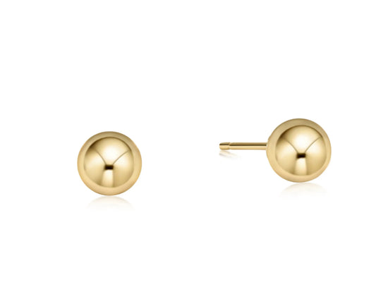 E NEWTON CLASSIC 6MM BALL STUD GOLD EARRINGS