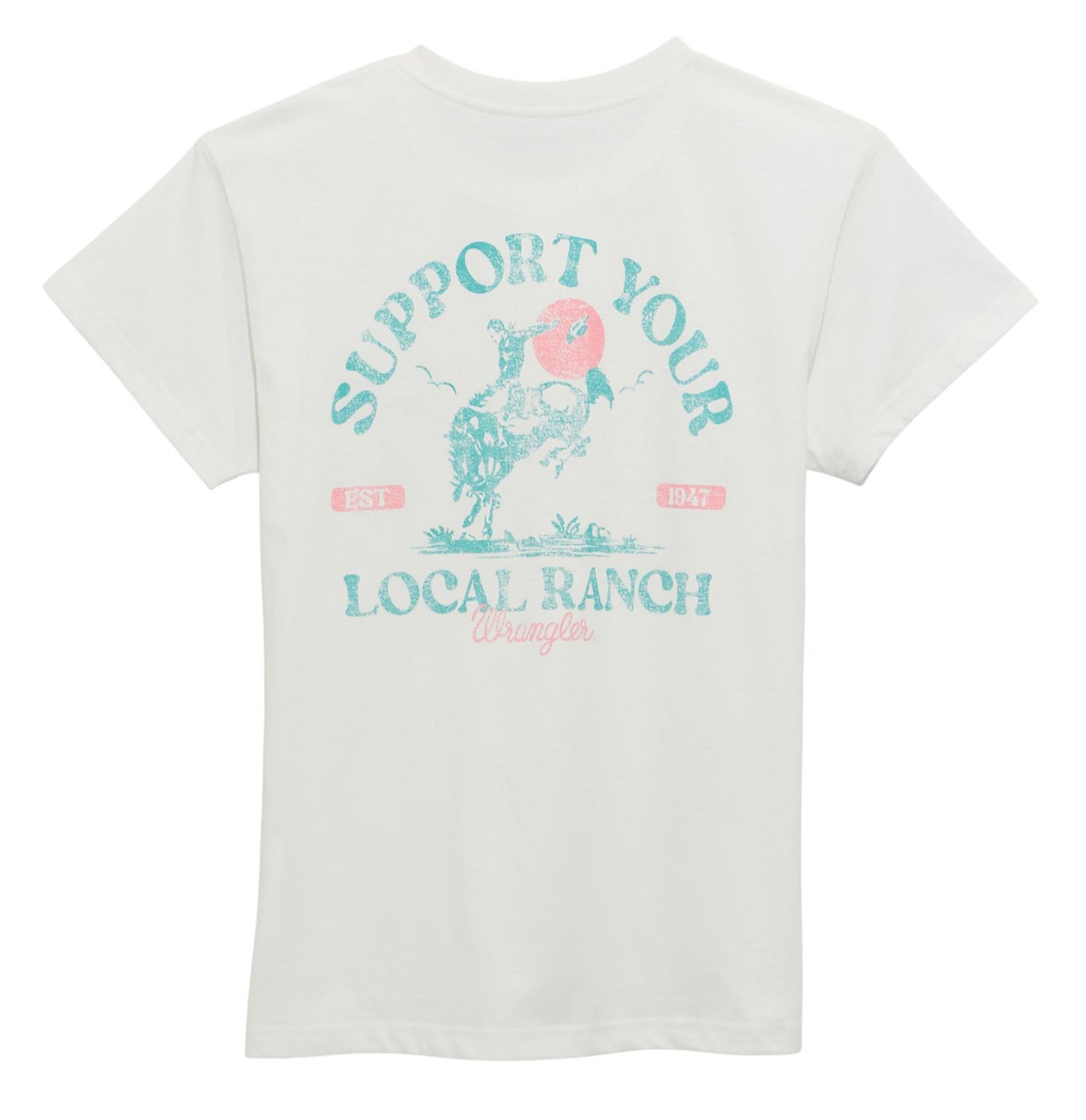 WRANGLER WOMENS RETRO SUPPORT YOUR LOCAL RANCH TSHIRT