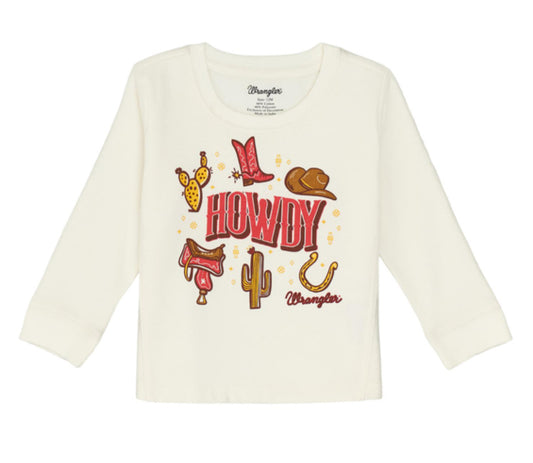 WRANGLER TODDLER GIRLS HOWDY CREW NECK SWEATSHIRT