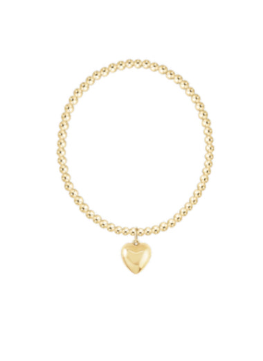 E NEWTON CLASSIC GOLD 3MM BRACELET-LOVE PLUS GOLD CHARM