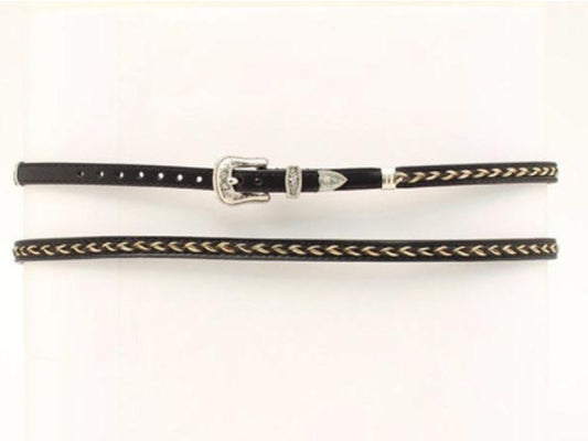 M&F WESTERN HATBAND LEATHER WITH HORSEHAIR