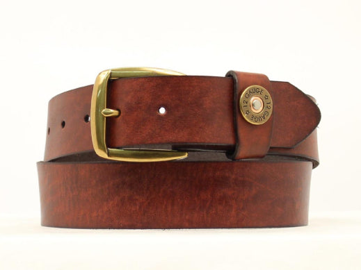 NOCONA SHOTGUN SHELL EMBLEM BROWN BELT