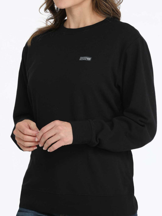 CINCH WOMENS LONG SLEEVE BLACK CREW NECK SWEATSHIRT