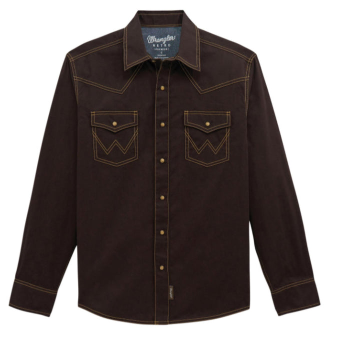 WRANGLER MENS LONG SLEEVE MODERN FIT SNAP SHIRT