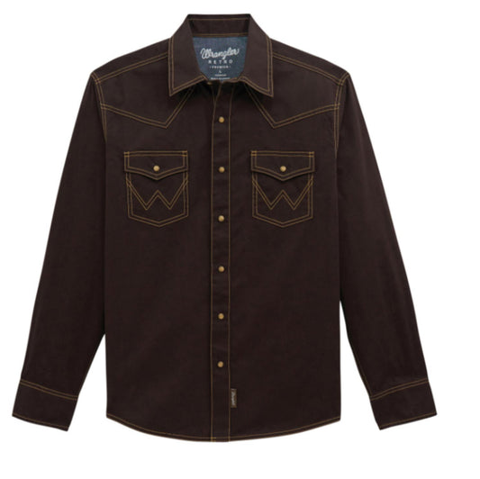 WRANGLER MENS LONG SLEEVE MODERN FIT SNAP SHIRT