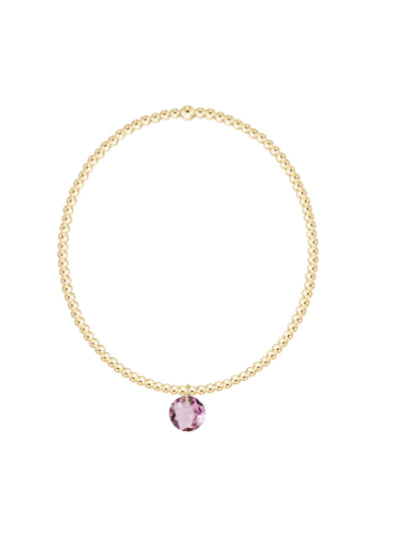 E NEWTON CLASSIC GOLD 2MM BRACELET- REFLECTION SMALL BIRTHSTONE CHARM