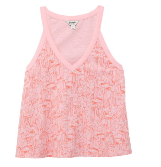 WRANGLER WOMENS SLEEVELESS CACTUS PINK TANK