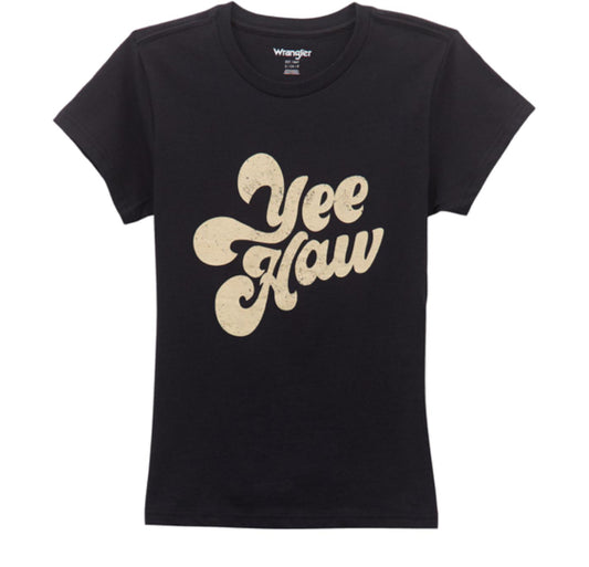WRANGLER WOMENS YEE HAW SLIM RINGER TEE