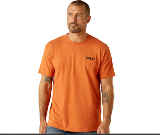 ARIAT MENS RATTLER SKULL SHORT SLEEVE T-SHIRT