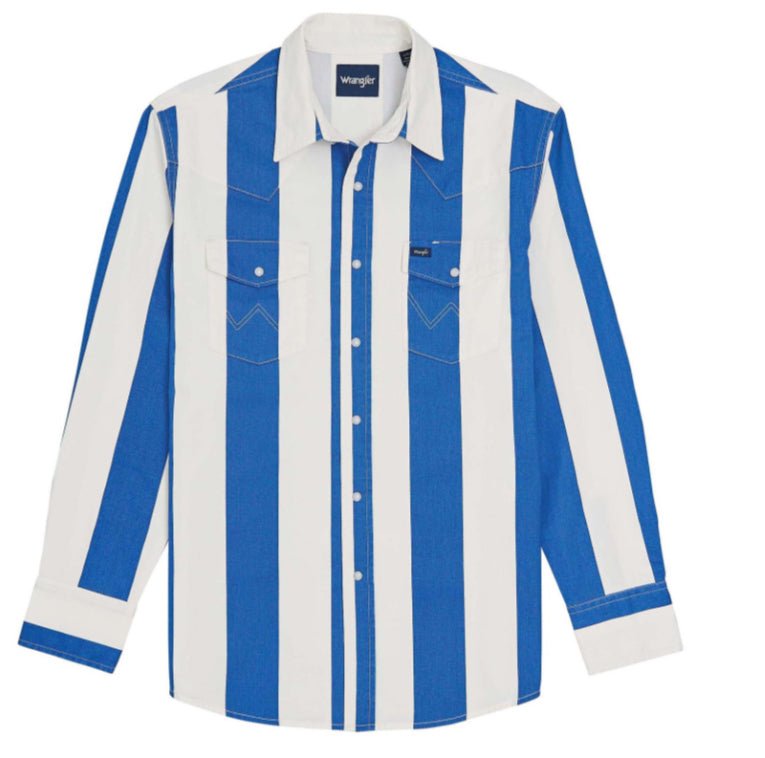 WRANGLER MENS VINTAGE INSPIRED LONG SLEEVE BRUSHPOPPER SHIRT