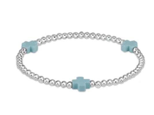 E NEWTON EXTENDS SIGNATURE CROSS STERLING PATTERN 3 MM BEAD BRACELET