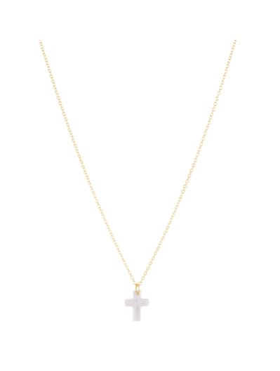 E NEWTON 16” NECKLACE GOLD-BLESSED CRYSTAL CHARM