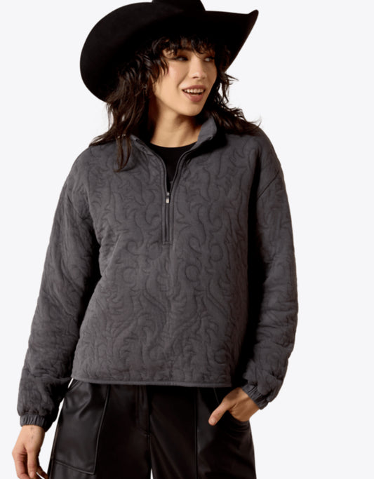 ARIAT WOMENS BOOT STITCH 1/2 ZIP PULLOVER