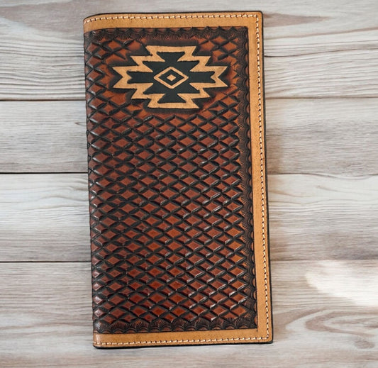 CIRCLE SH BASKET WEAVE RODEO WALLET