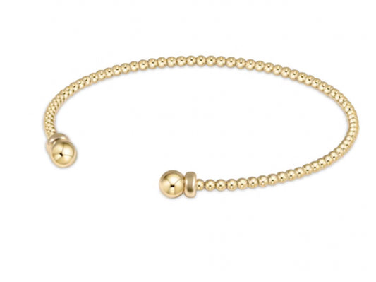 E NEWTON CLASSIC GOLD 2MM BEAD CUFF GOLD