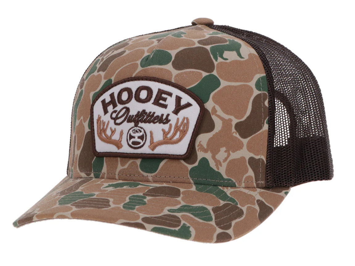 HOOEY OUTFITTERS CAMO BILL 5 PANEL TRUCKER