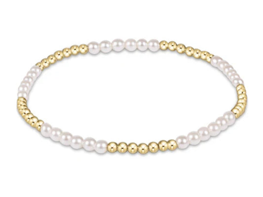 E NEWTON CLASSIC BLISSFUL PATTERN 2.5 MM BEAD BRACELET-3 MM PEARL