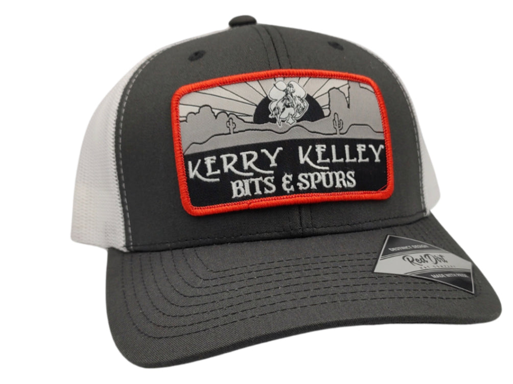 RED DIRT HAT CO KERRY KELLEY CHARCOAL /WHITE 6 PANEL