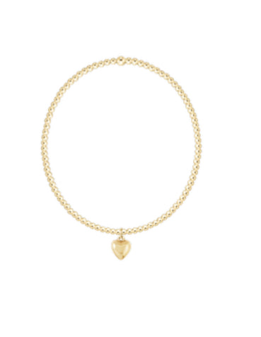 E NEWTON CLASSIC GOLD 2MM BRACELET-LOVE PLUSH SMALL GOLD CHARM