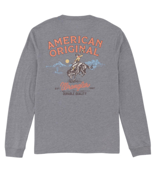 WRANGLER MENS AMERICAN ORIGINAL LONG SLEEVE GRAPHIC TEE