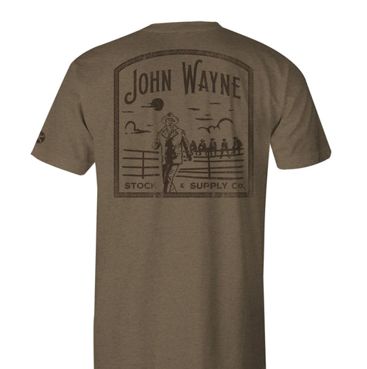 HOOEY JOHN WAYNE LIGHT BROWN CREW NECK SHORT SLEEVE T-SHIRT
