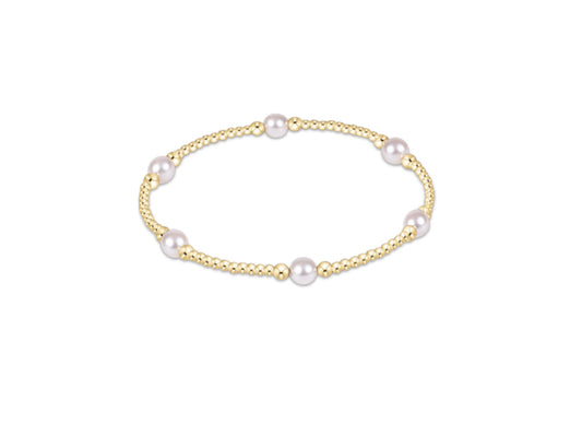 E NEWTON PURPOSE PEARL 5MM GOLD BRACELET