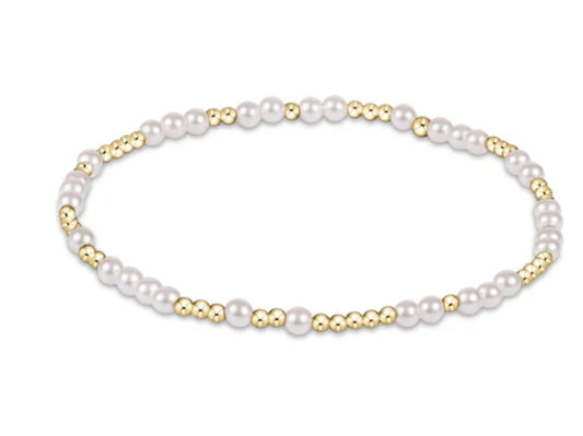 E NEWTON HOPE UNWRITTEN 3MM BEAD BRACELET-PEARL