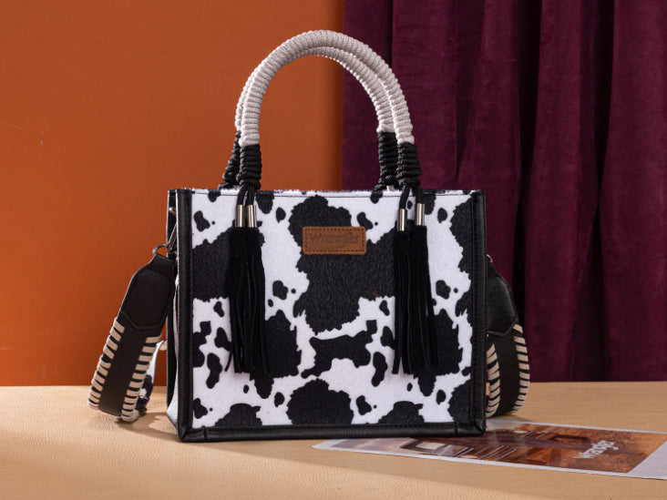 WRANGLER COW PRINT TOTE/CROSSBODY