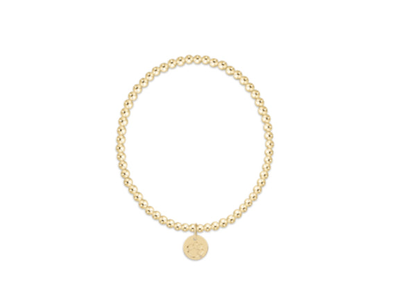 E NEWTON ECOLLEGIATE CLASSIC GOLD 3MM BRACELET-CLEMSON DISC