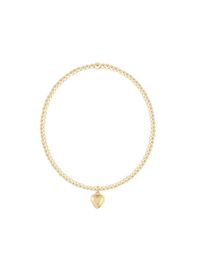 E NEWTON EGIRL CLASSIC GOLD 2MM BRACELET-LOVE PLUSH SMALL CHARM
