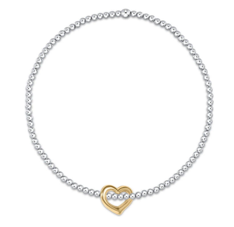 E NEWTON EXTENDS CLASSIC STERLINBG MIXED METAL 2.5 MM LOVE CHARM