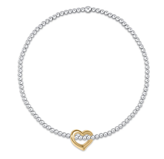 E NEWTON EXTENDS CLASSIC STERLINBG MIXED METAL 2.5 MM LOVE CHARM
