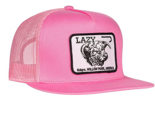 LAZY J RANCH PINK WILLOW CATTLE HEADQUARTERS CLASSIC FIVE PANEL TRUCKER HAT