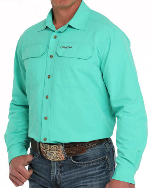 CINCH MENS LONG SLEEVE SOLID ARENAFLEX SHIRT 3/25