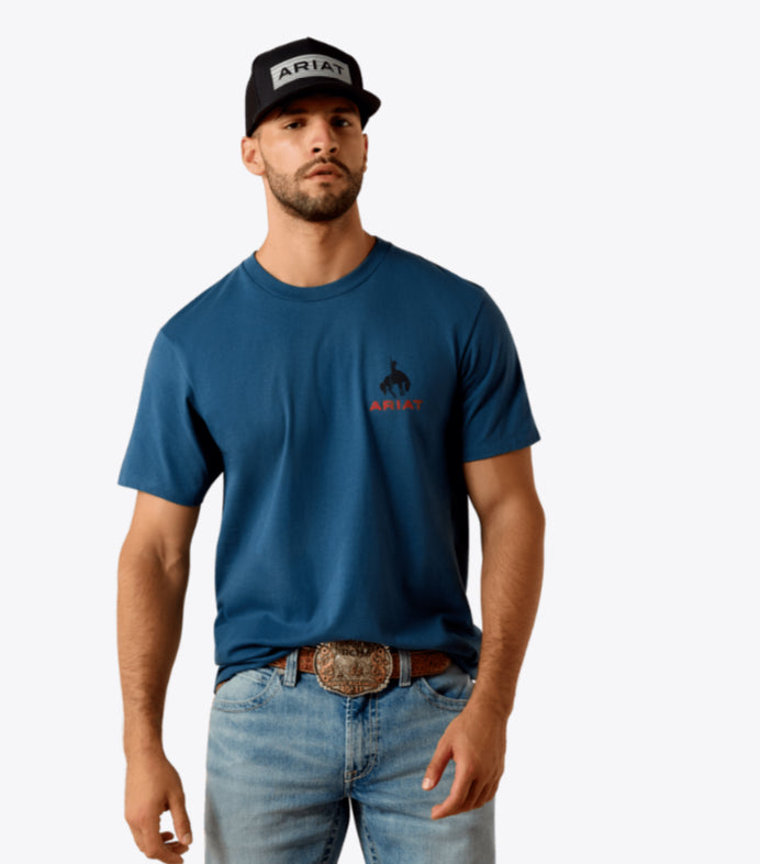 ARIAT MENS FLAG BRONCO SHORT SLEEVE TSHIRT
