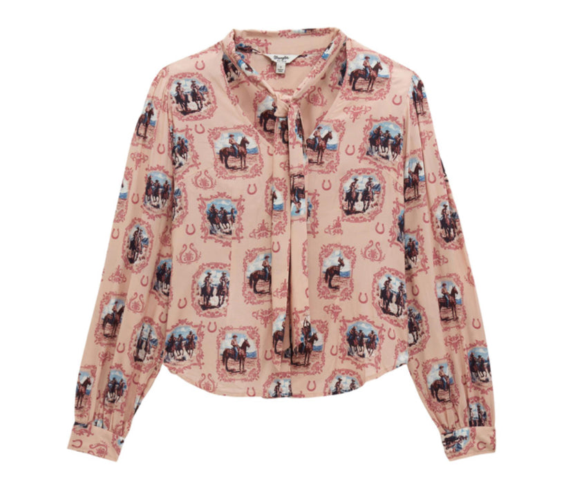 WRANGLER WOMENS RETRO AMERICANA TIE BLOUSE