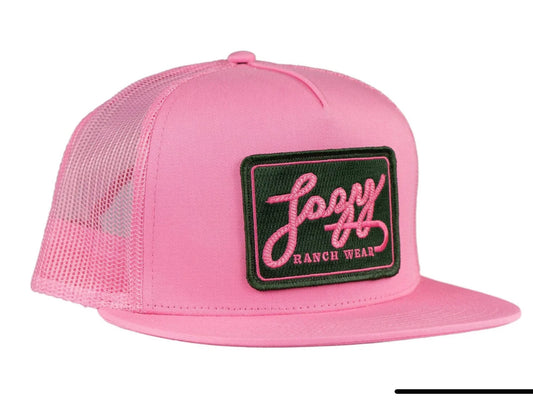 LAZY J RANCH PINK BREAKAWAY PATCH CLASSIC FIVE PANEL TRUCKER HAT