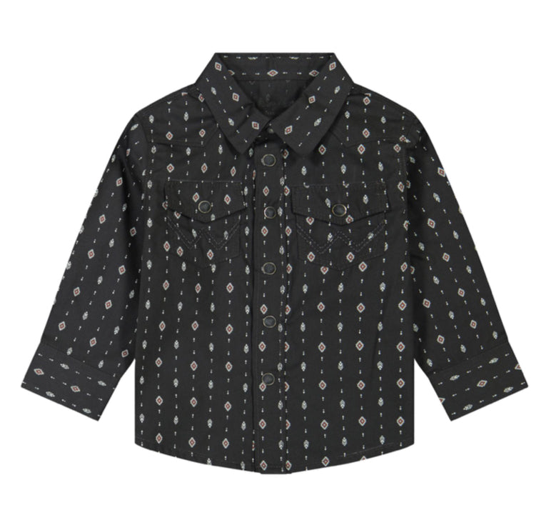 WRANGLER BABY BOY BLACK SNAP SHIRT