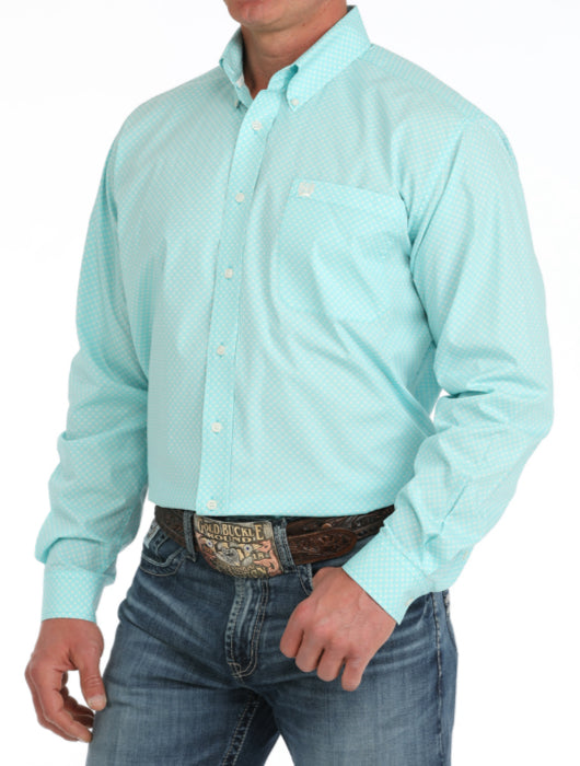 CINCH MENS LONG SLEEVE PRINT TURQUOISE 04/25