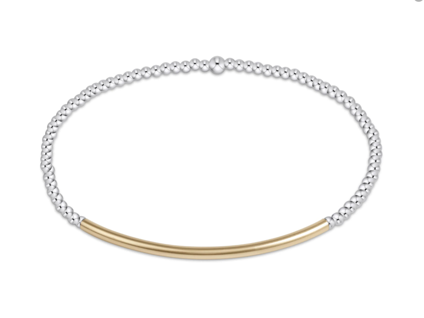 E NEWTON BLISS BAR GOLD 2MM MIXED METAL BRACELET