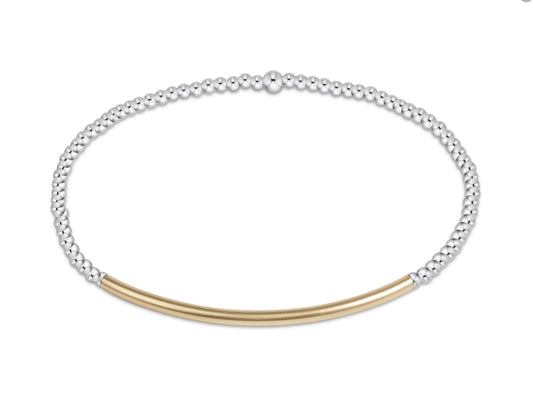 E NEWTON BLISS BAR GOLD 2MM MIXED METAL BRACELET
