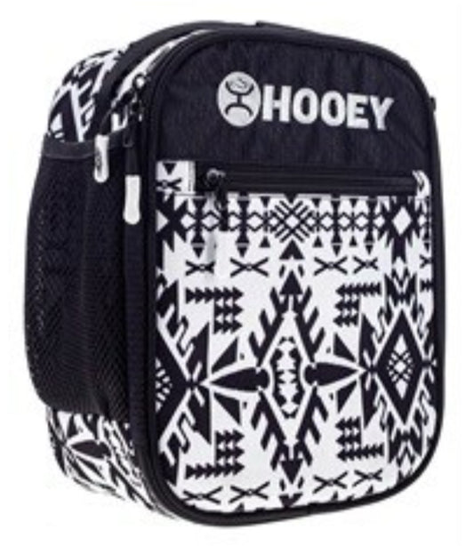 HOOEY AZTEC WHITE/BLACK WITH BLACK HANDLE LUNCH BOX