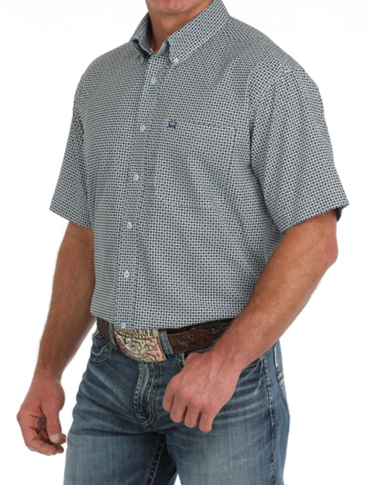 CINCH MENS SHORT SLEEVE PRINT ARENAFLEX LIGHT BLUE