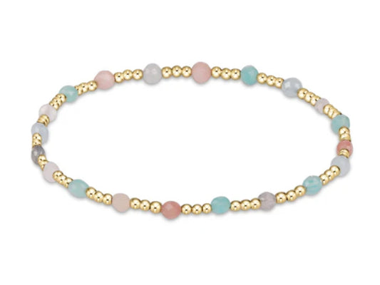 E NEWTON GEMSTONE GOLD SINCERITY PATTERN 3MM BEAD BRACELET HOT MESS